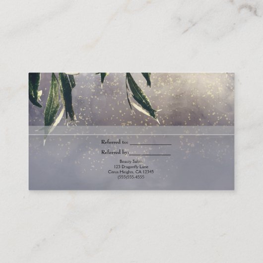 枝垂れ柳の木とメイソンの瓶は友人を参照 紹介カード (裏面)