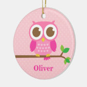 枝女の子部屋の装飾のかわいくガーリーなピンクのフクロウ セラミックオーナメント (左)