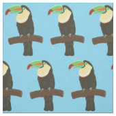 枝布カラフルにトカンの鳥 ファブリック (見本)