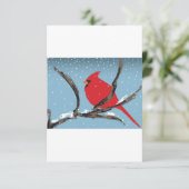 枝招待状の赤い（鳥）ショウジョウコウカンチョウ 招待状 (スタンド正面)