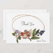 枝文房具の鳥パーソナライズされた様 サンキューカード (正面/裏面)