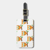 枝柄の漫画の小さなフクロウ ラゲッジタグ (正面縦)