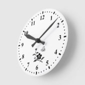 枝桜に中陰桜飛び蝶 ラウンド壁時計 (傾斜)