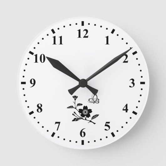 枝桜に中陰桜飛び蝶 ラウンド壁時計 (正面)