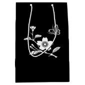 枝桜に中陰飛び蝶 ミディアムペーパーバッグ (正面)