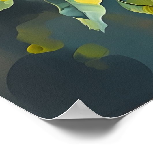 枝樹油画アートの2つのパロット ポスター (角)