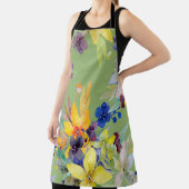 枝水カラーの継ぎ目のない模様。画像（白） エプロン (インサイチュ)