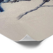 枝水色のほこりっぽい青と灰色の鳥 ポスター (角)