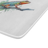 枝水色のカメレオン鮮やか色 カッティングボード (角)