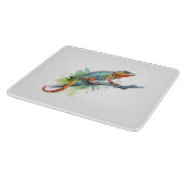 枝水色のカメレオン鮮やか色 カッティングボード (角)