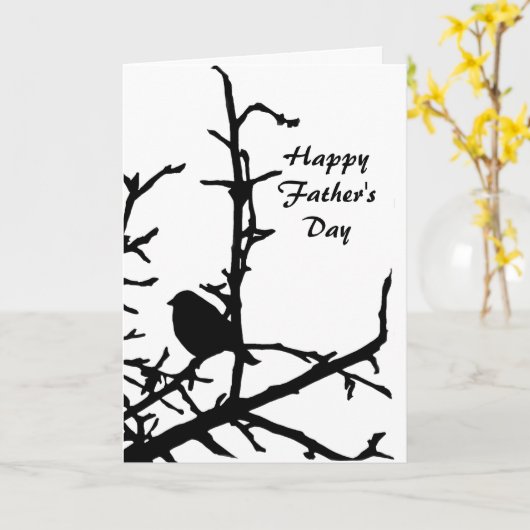 枝父の日の鳥 カード (黄色い花)
