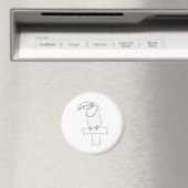 枝磁石上のトゥーカン鳥の概要スケッチ マグネット (インサイチュ (食洗機))