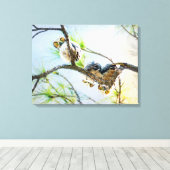 枝素晴らしから見る角の付いた小枝のファインアート キャンバスプリント (インサイチュ (ウッドフロア))