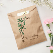 枝素朴と緑の愛の鳥結婚の フェイバーバッグ (封をした状態)