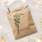 枝素朴と緑の愛の鳥結婚の フェイバーバッグ (クリップ留めされた状態)