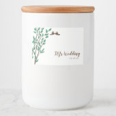 枝素朴と緑の愛の鳥結婚の フードラベル (正面)