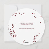 枝素朴冬葉深い赤い喜び シーズンカード (裏面)