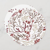 枝素朴冬葉深い赤い喜び シーズンカード (正面/裏面)