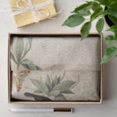 枝緑色の葉の鳥が蝶の分離 薄葉紙 (ギフト)