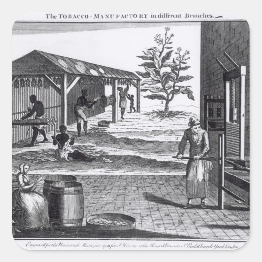 枝葉煙草違う工場 スクエアシール (正面)