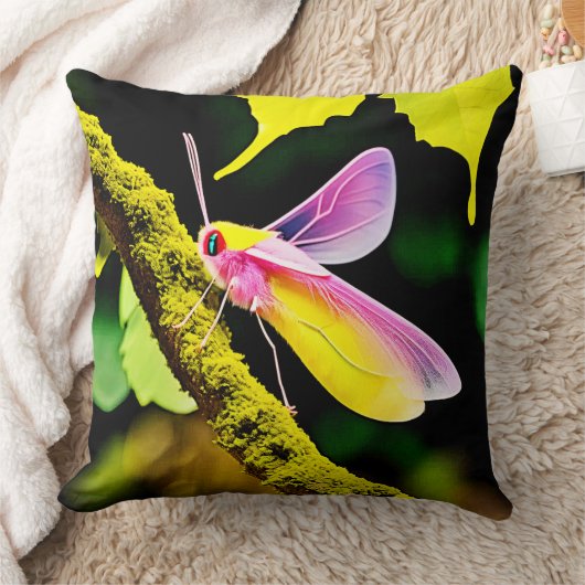 枝虫鮮やかデザイン クッション (ブランケット)