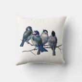 枝装飾用クッションのヴィンテージのブルーバード クッション (裏面)