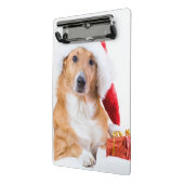 枝角およびカラフルのギフトを持つクリスマス犬 ミニクリップボード (アングル2)