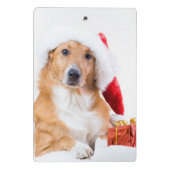 枝角およびカラフルのギフトを持つクリスマス犬 ミニクリップボード (裏面)