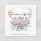 枝角およびバラの素朴でシックな名刺 スクエア名刺 (裏面)