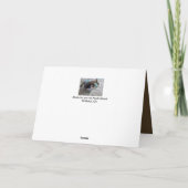 枝角のセーターのChrismasカードのおもしろいな茶色のぶち猫 シーズンカード (裏面)