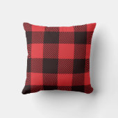 枝角のモノグラムが付いているバッファローの点検の格子縞 クッション (裏面)