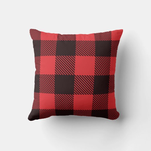 枝角のモノグラムが付いているバッファローの点検の格子縞 クッション (裏面)