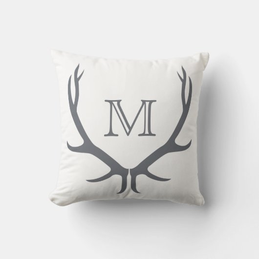 枝角のモノグラムの枕 クッション (正面)