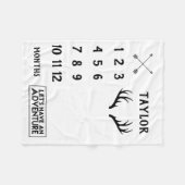 枝角の冒険の男の赤ちゃんのマイル標石毛布 フリースブランケット (正面(横))