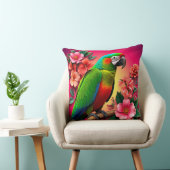 枝鮮やかに止まったオウム クッション (椅子)