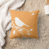 枝鳥のシルエット クッション (ブランケット)