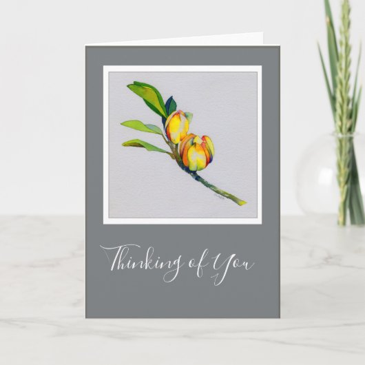 枝5x7折り畳みカードに2つの花 カード (正面)