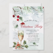 枝,ガラス,ホリーベリー,クリスマス企業の 招待状 (正面)