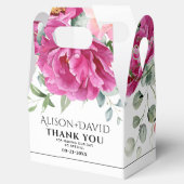 枝、ピンクのバラの花ブラックタイポグラフィ結婚ズ フェイバーボックス (オープン)