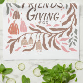 枝、葉秋、カボチャのフレンドシップ キッチンタオル (折り畳み)