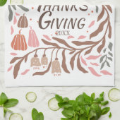 枝、葉、カボチャ秋 キッチンタオル (折り畳み)