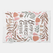 枝、葉、カボチャ秋 キッチンタオル (横)