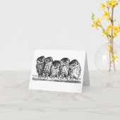 枝NOTECARDのフクロウ カード (黄色い花)