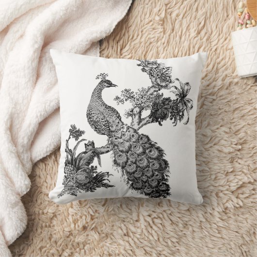 枝Tシャツおよびギフトのヴィンテージの孔雀 クッション (ブランケット)