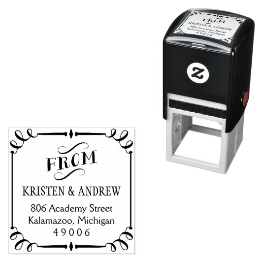 枠エレガント付き差出人住所 セルフインキングスタンプ (インサイチュ)