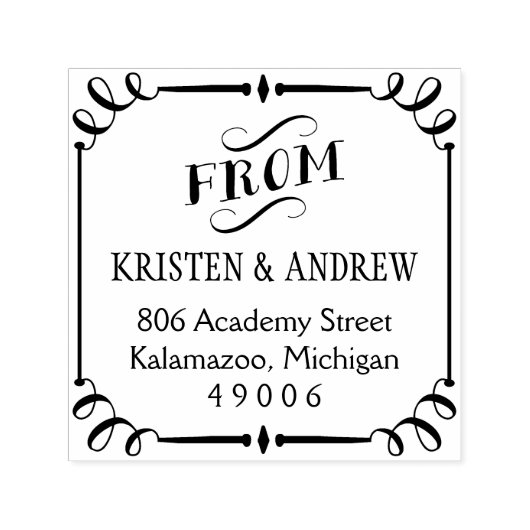 枠エレガント付き差出人住所 セルフインキングスタンプ (デザイン)