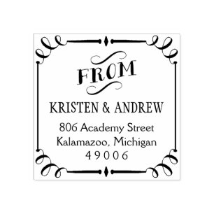 枠エレガント付き差出人住所 ラバースタンプ