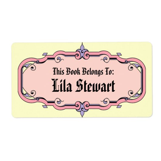 枠エレガント付き本プレート ラベル (正面)