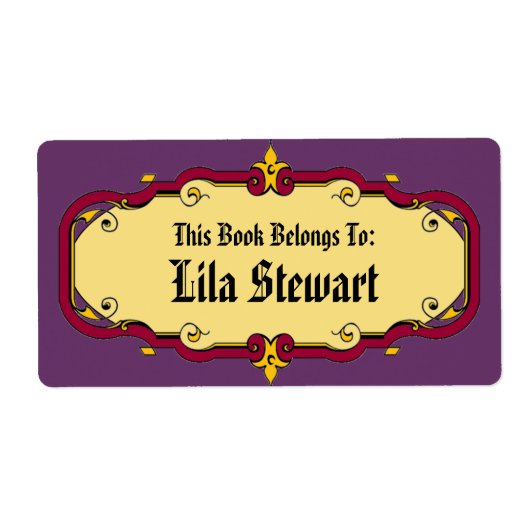 枠エレガント付き本プレート ラベル (正面)