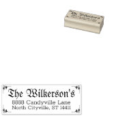 枠カスタム付き住所と装飾名 ラバースタンプ (押印)